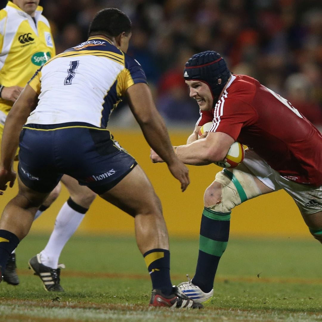 Brumbies v Lions rugby players