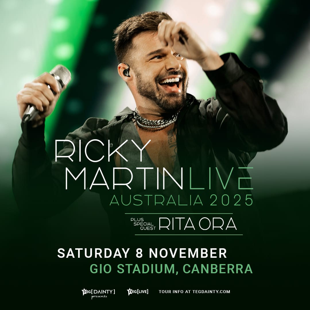 Ricky Martin with Rita Ora at GIO Stadium Canberra