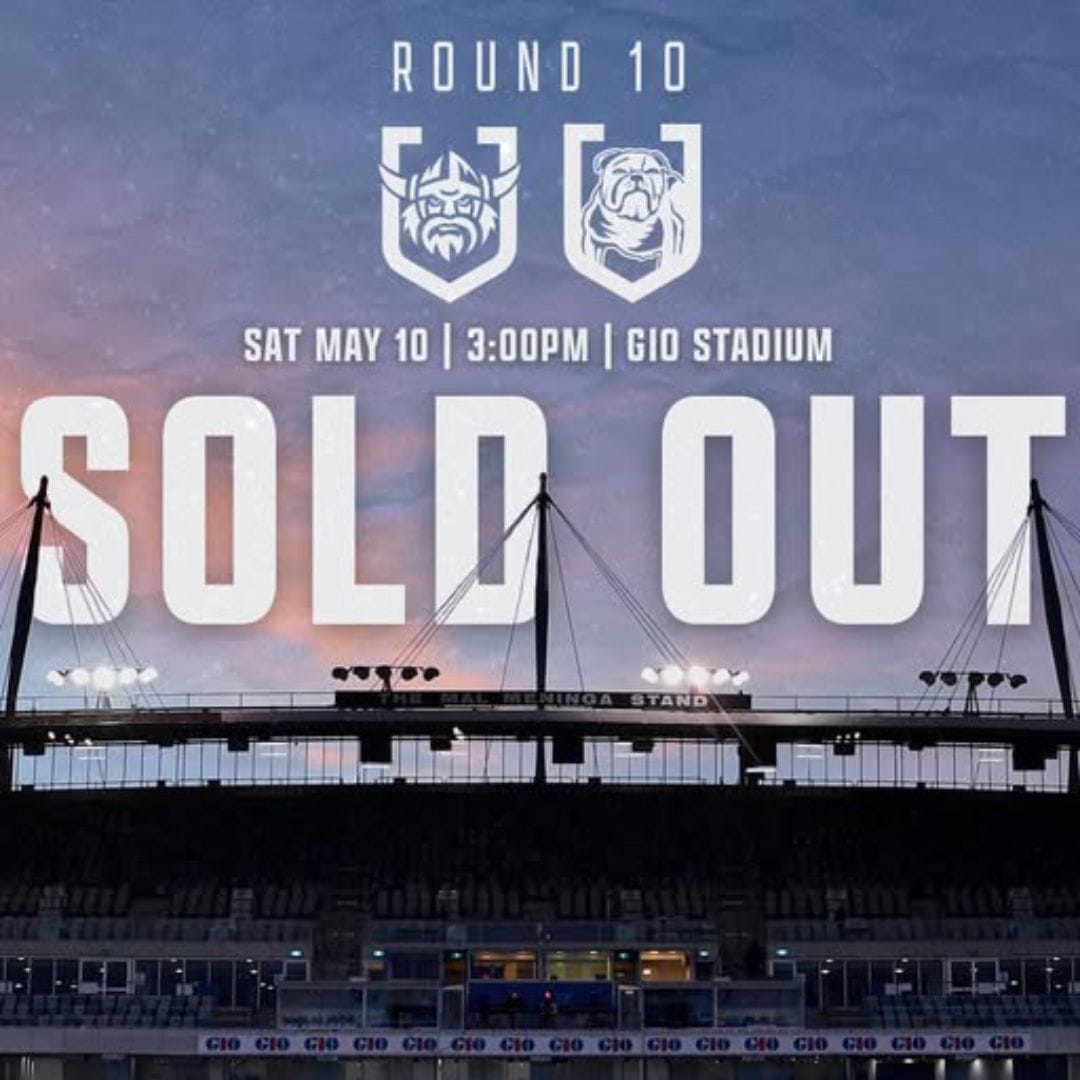 Raiders v Bulldogs sold out 1